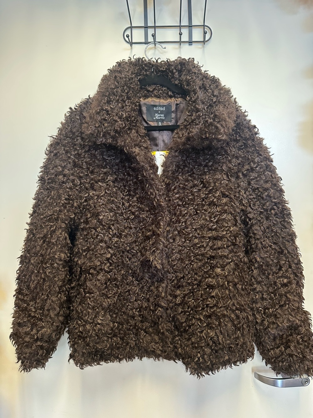 Women’s Dark Brown Curly Faux Shearling Jacket
